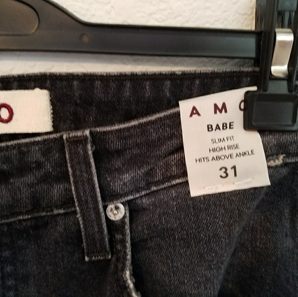 NWT AMO Babe Jeans in Rascal (Black Wash) SZ 31 - Picture 2 of 7